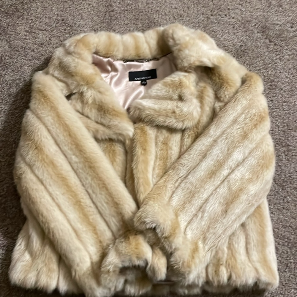 Short length faux fur coat